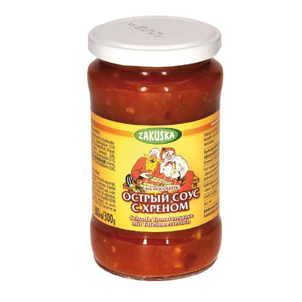 Scharfe Tomatensauce mit Tafelmeerrettich "Na Pososchok" (280ml)